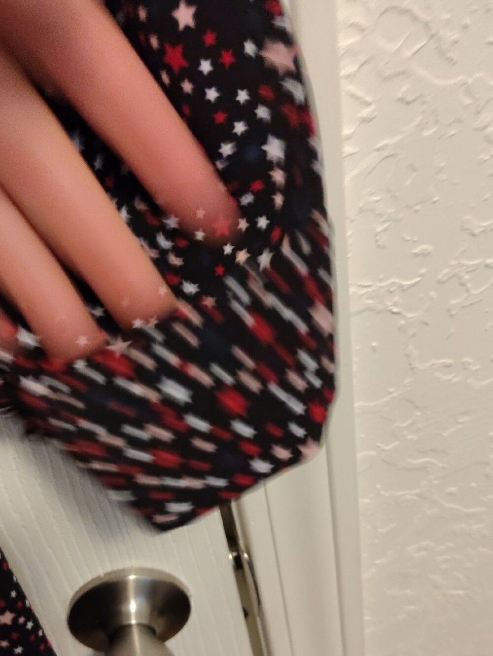 Catherines Black Star Print Button-Front Blouse - Picture 3 of 5